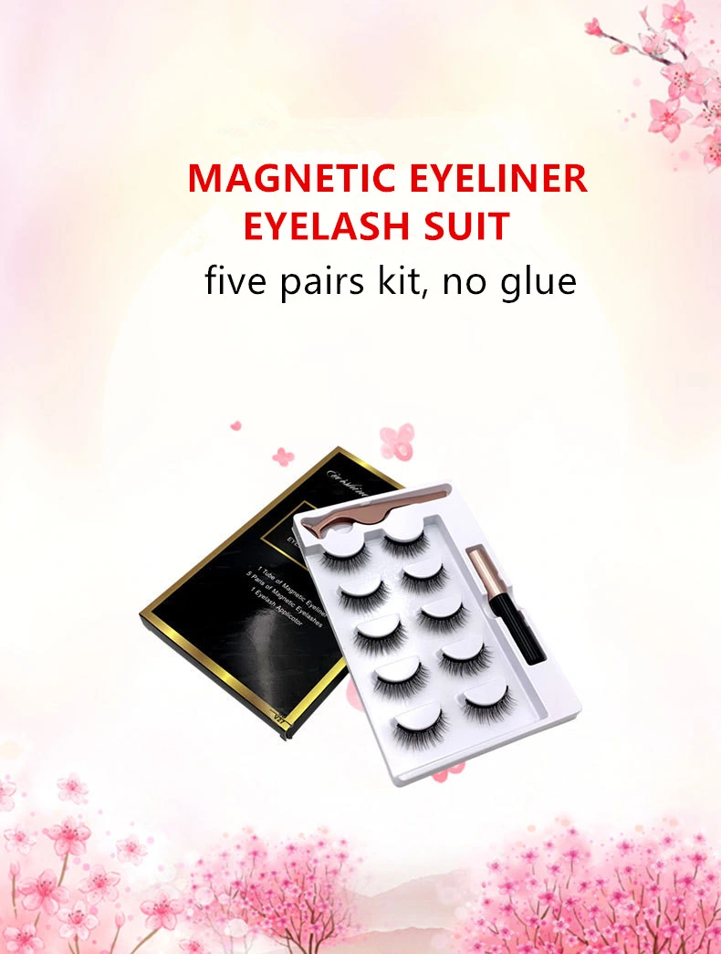 Magnetic Eyelashes Packaging Magnet Cluster Lashes Eyeliner Magnet Lashes Accents Magnetic Eyelash Extens Magnetic Eyelash Cosmetic 5 Sets Lashes
