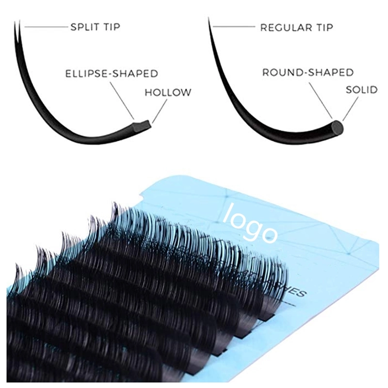 Wholesale Ellipse Eyelash Extensions 0.15mm D Curl 8-15mm Mixed Flat Eyelashes