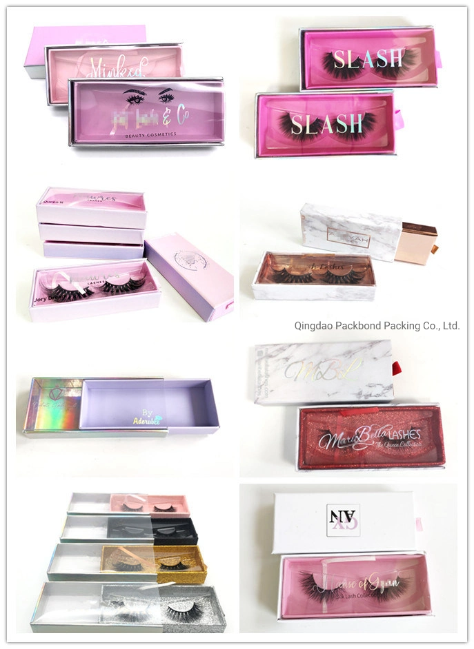 Wholesale Rose Foil Logo Marble Design 3D Mink Eyelash Box Packaging Custom