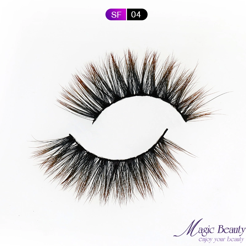 Wholesale Fashion Lady Synthetic Eyelashes Color Faux Mink Fur Eyelash Fake Eye Lashes for Cosmetics