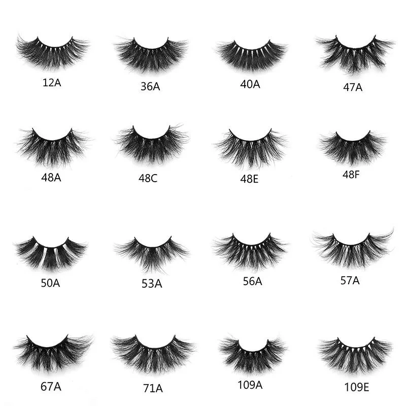 Factory Price 25mm Long False Eyelashes Mink Lahes 3D Mink Eyelashes Custom Package with Eyelashes Samples