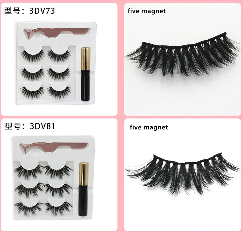 Magnetic Eyelashes Private Label 3D Faux Mink Magnetic Eyelashes Extensions Magnetic Eyeliner Eyelashes Suit