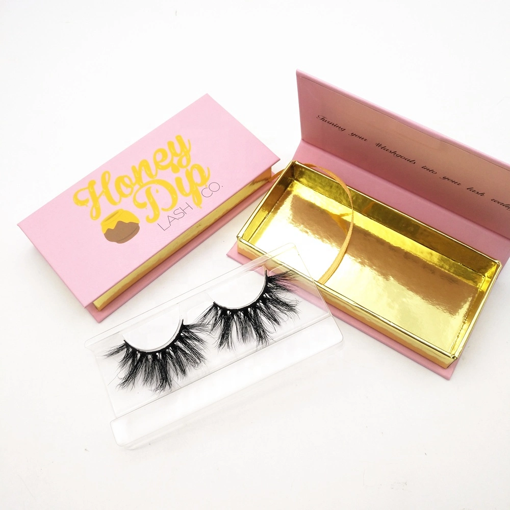 Hot Selling 25mm Eyelashes Real Thick Mink Eyelash with Eyelash Packaging Box Custom
