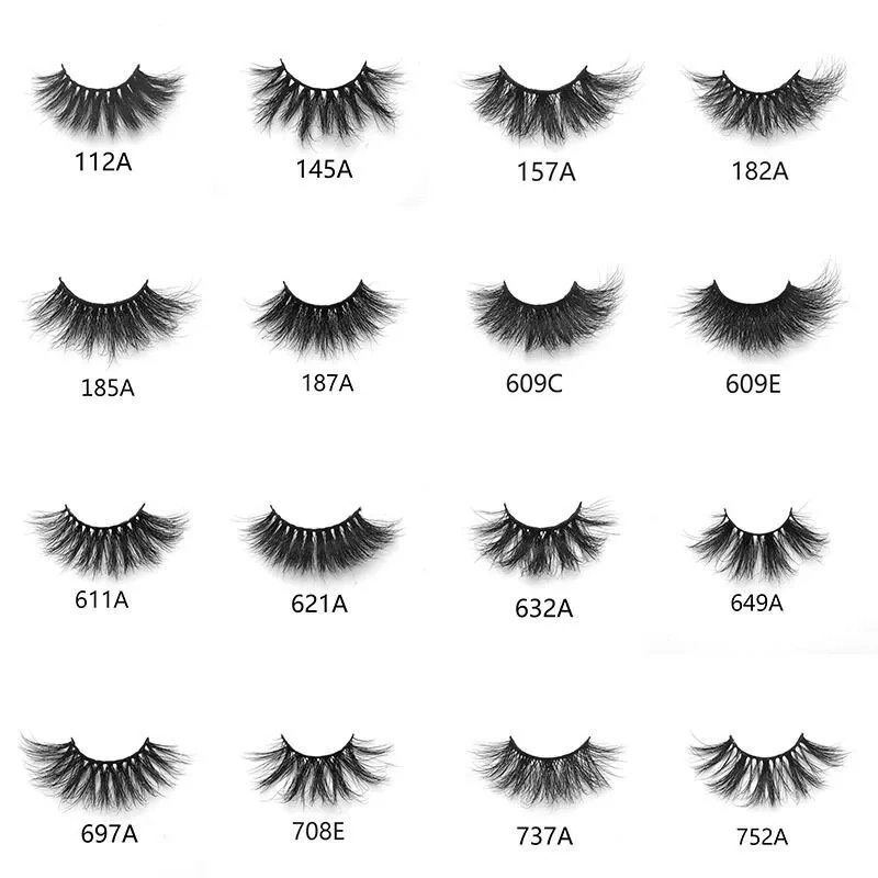 Factory Price 25mm Long False Eyelashes Mink Lahes 3D Mink Eyelashes Custom Package with Eyelashes Samples