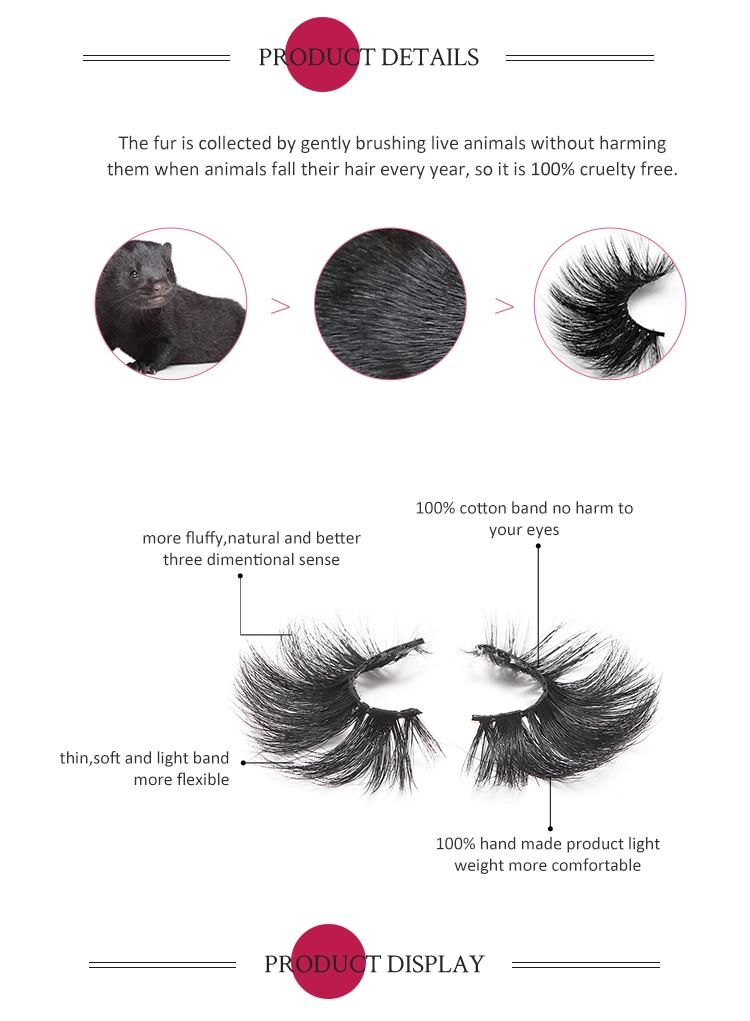 100% Cruelty Free 3D 5D Mink Lashes 25mm Eyelashes Private Label Mink Eyelashes