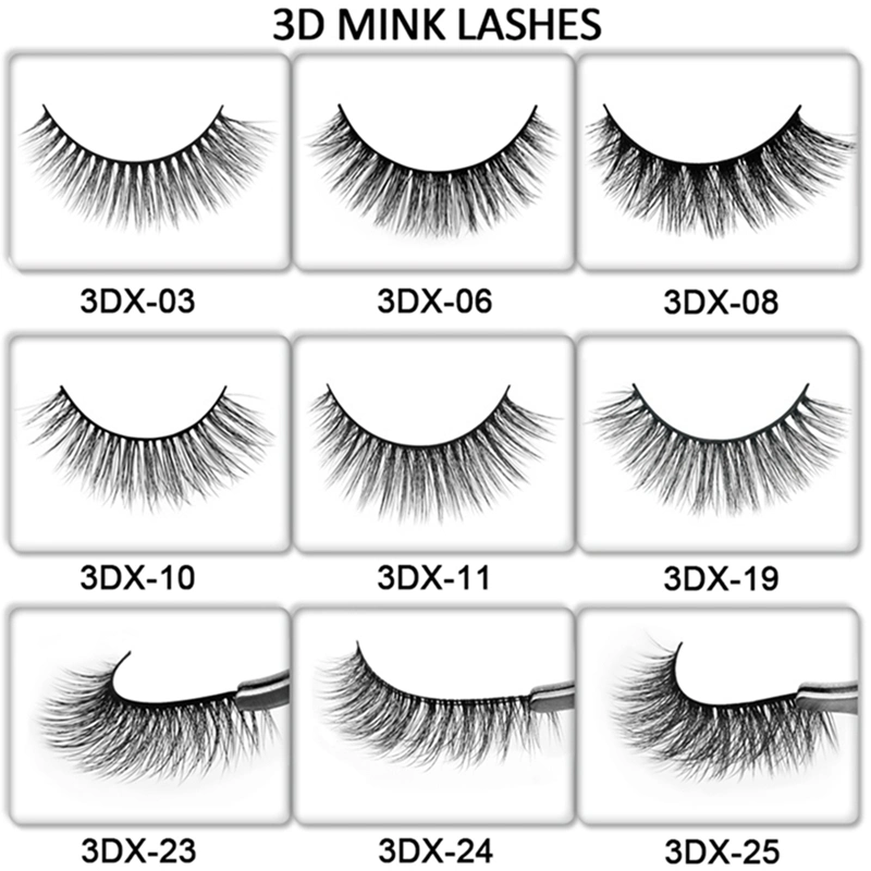 3D Mink Lashes Long Lasting Mink Eyelashes Big Dramatic Volumn Eyelashes Strip Individual False Eyelashes
