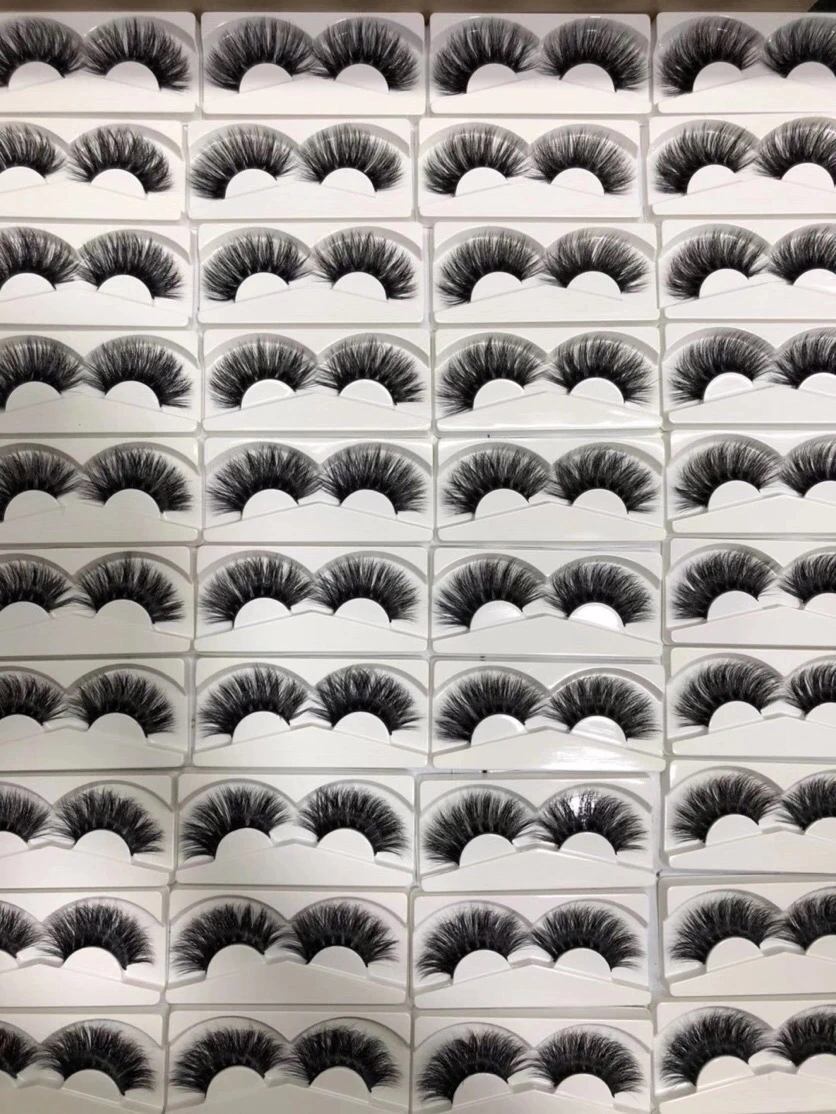 Dramatic Full Strip 25 mm Lashes 25mm 5D Mink Eyelashes with Custom Eyelash Packaging