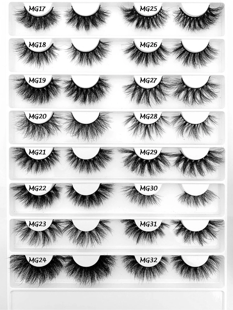 Wholesale Mink Eyelash Vendors 16-18mm 5D Mink Eyelashes Customized Logo Vendor