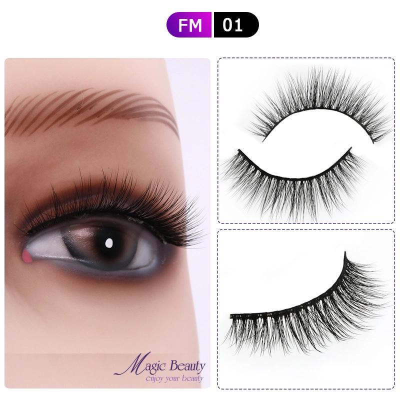 2020 Hot Selling Strip Lashes Cosmetic Cruelty Free Eyelash 3D Faux Mink Eyelashes for Daily Use