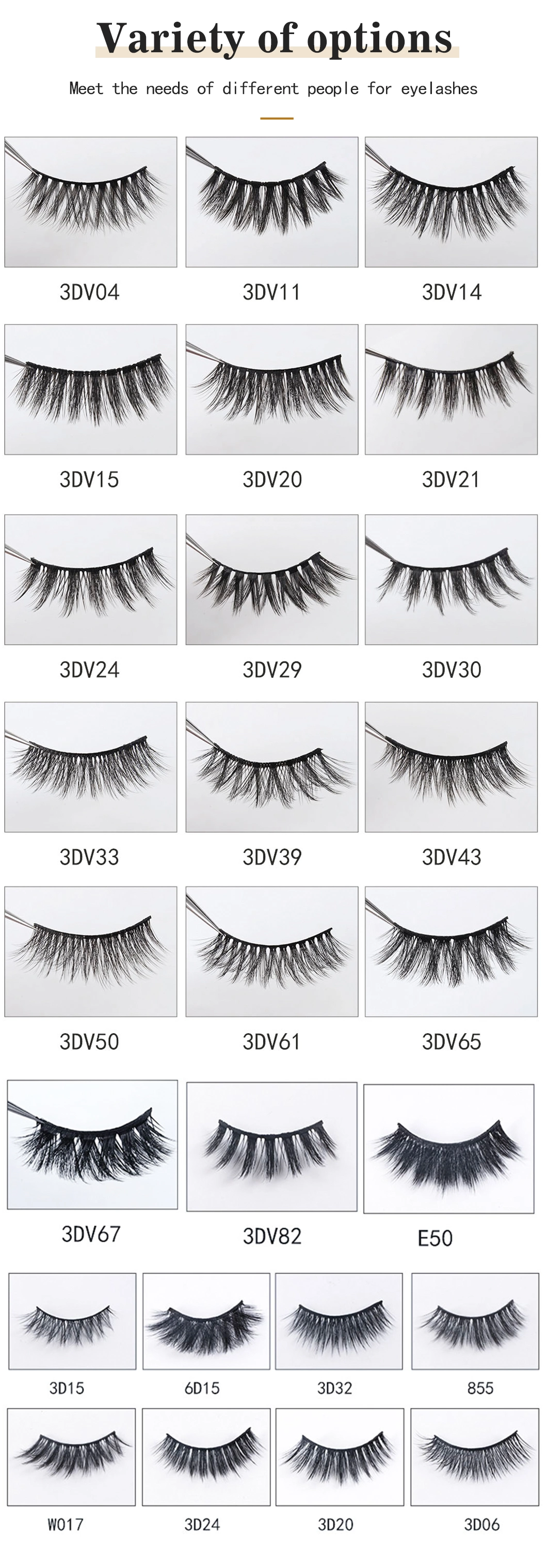 Newest 3D 5D Faux Mink Eyelashes Extension Silk Strip Private Label Lashes Cosmetic 3D Mink Eyelashes