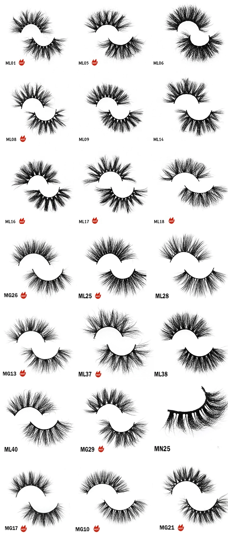 3D Mink Lashes False Eye Lashes Natural Long Thick Makeups Wholesale Eyelashes