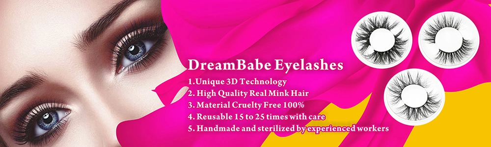 5D Real Mink Fur Faux Eyelash with Private Label Package About 18mm