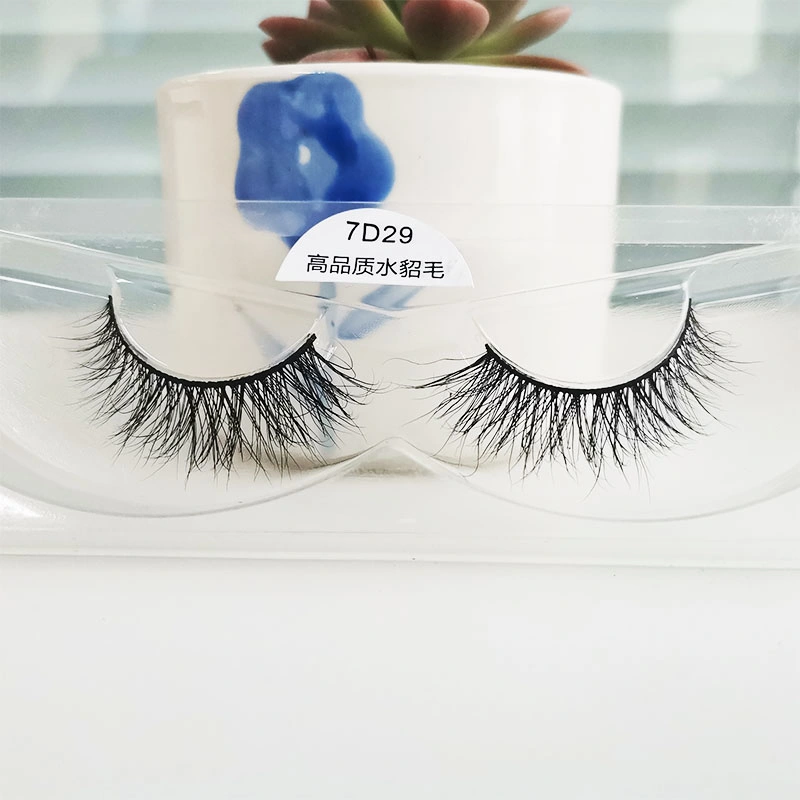 7D Handmade Strip Eye Lash Soft Cotton False Mink Lashes with Customized Boxes for Party