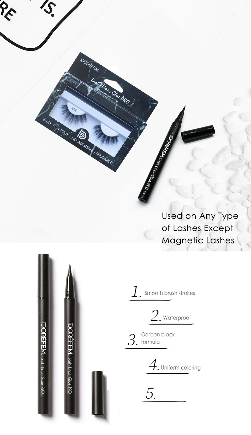Wholesale Faux Mink Lashes Magic Eyeliner Pen 25mm Mink Lashes Wholesale