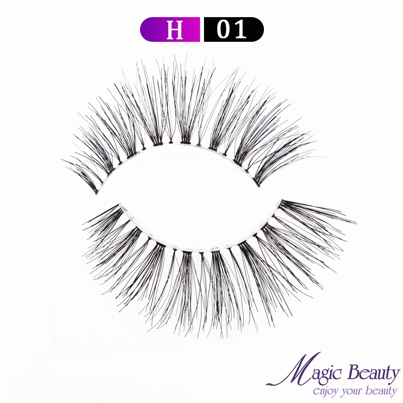 2020 Hot Selling Eyelashes H10 Human Hair Lashes Strip Beauty Eyelash with Free Box