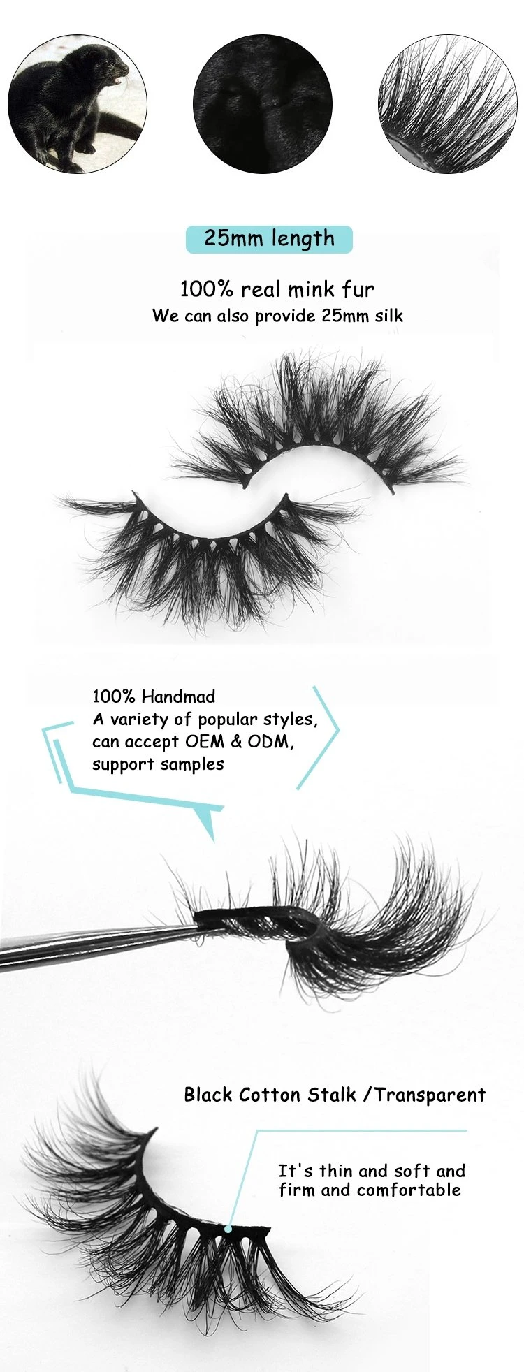 Wholesale False Eyelashes 3D Mink Lashes Cross Long Fake Eyelash