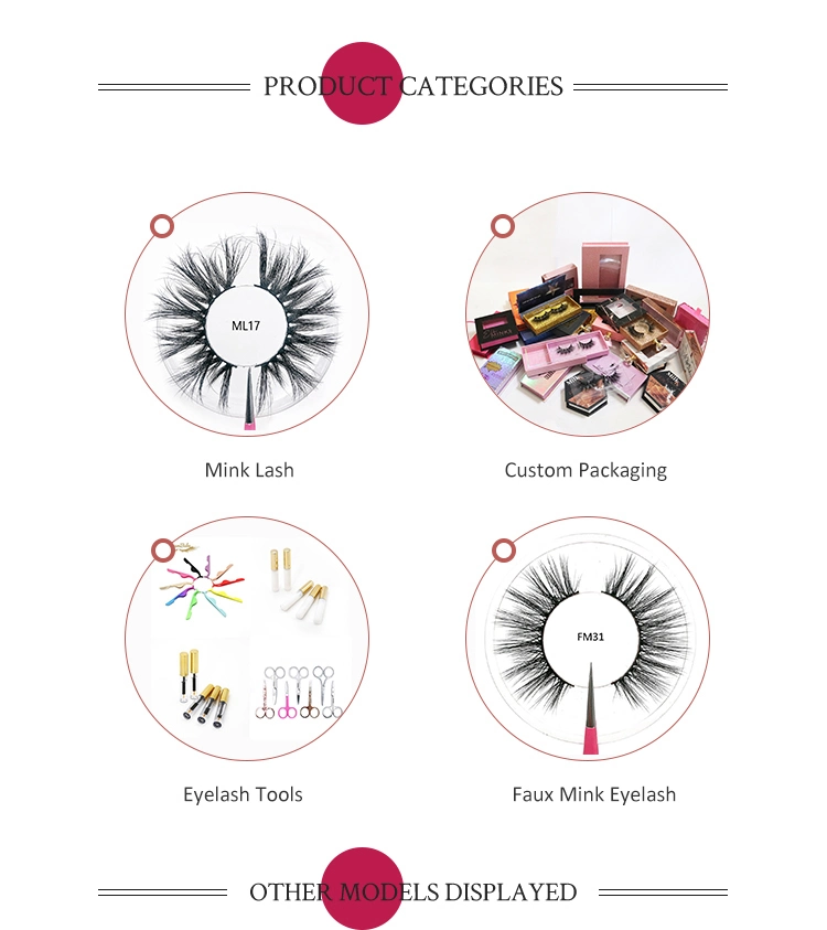 Colorful 25mm Private Label Mink Eyelashes with Eyelash Paaging