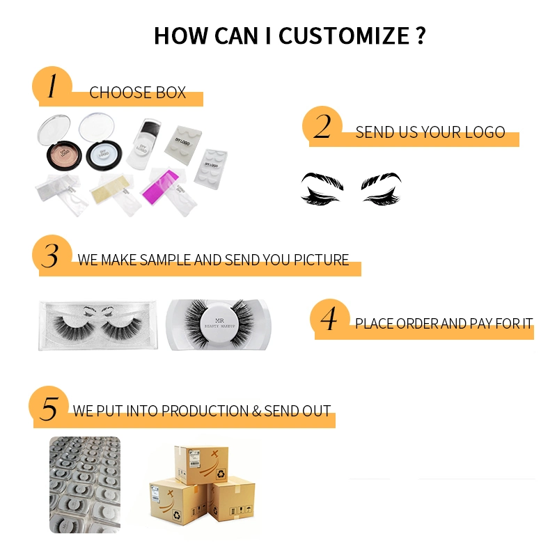 5D Mink Eyelash Strip False Silk Synthetic Eye Lashes Custom Packaging Box Faux Mink Eyelashes