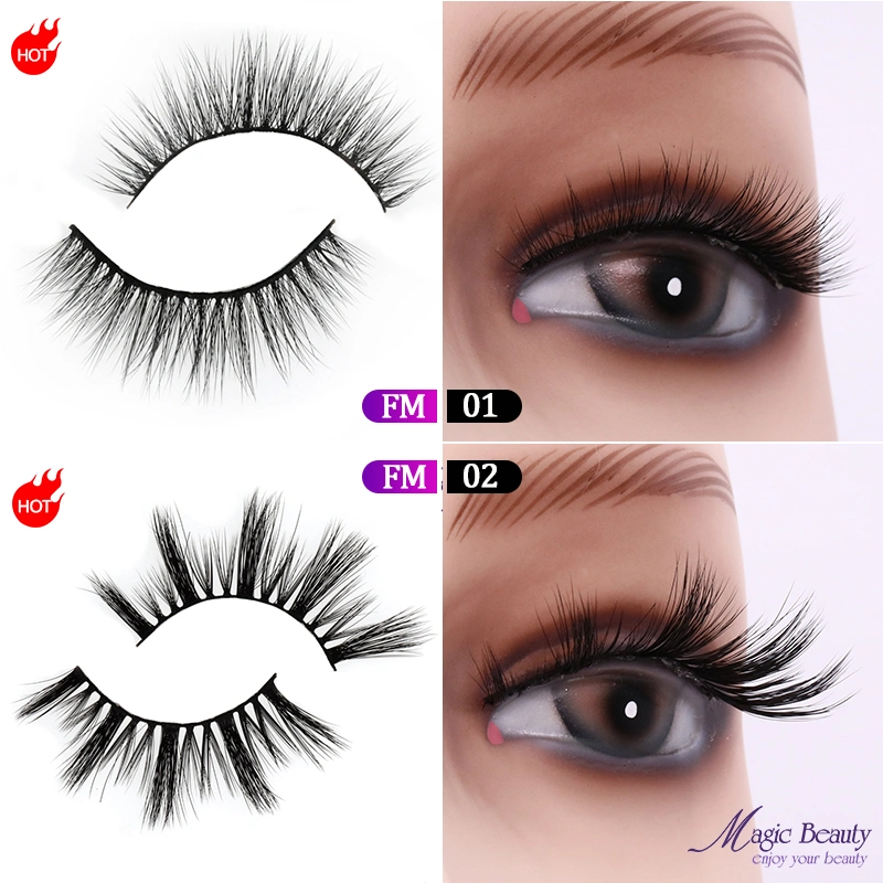 3D 5D Eyelashes Vendor Little Box Natural Thick False Cosmetics Eye Lashes Faux Mink Eyelash with Custom Private Logo Box