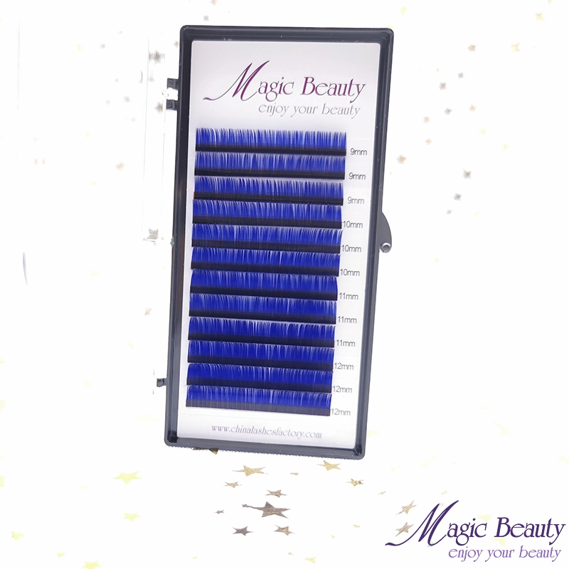 Single Lashes 0.03 0.05 0.07 0.10 0.15 Synthetic Colorful Eyelash Extensions with Beauty Makeup