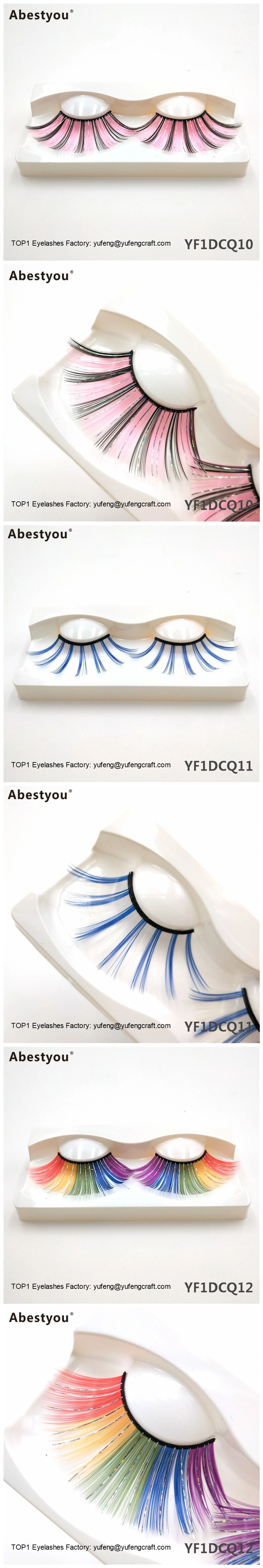 Abestyou New Wholesalehand Made 3D Colorful Eyelashes