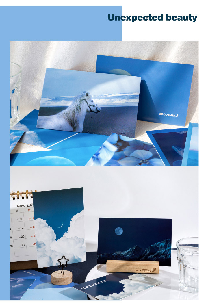 Blue Printing Design Paper Box Package Post Paper Card