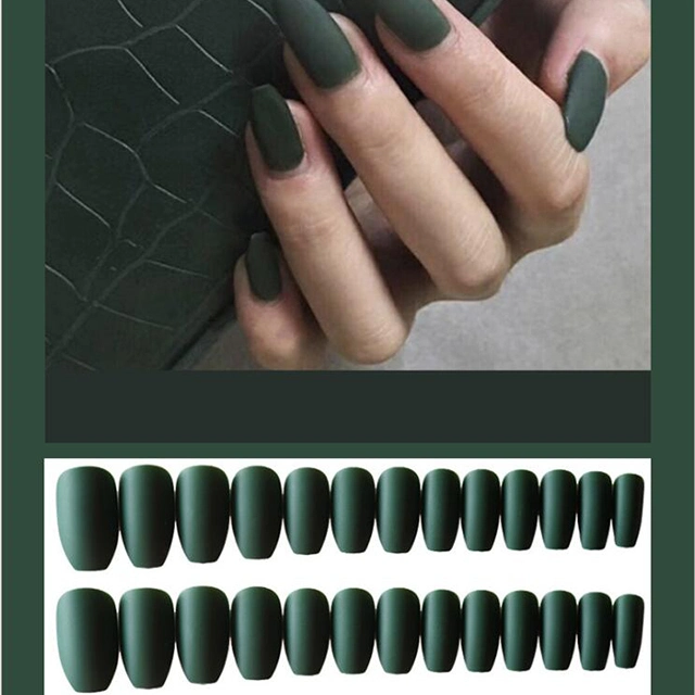 Fashionable and Elegant Colored False Nails Elegant and Stylish Round Head Medium False Nails