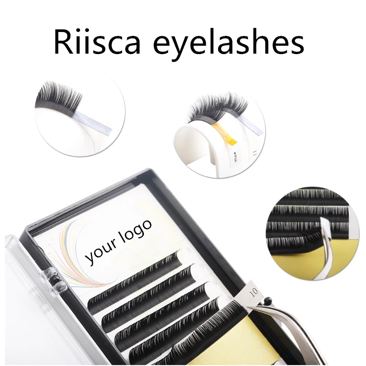 Hot Selling Black Silk Easy Fanning Eyelash Private Label Lash Extension with Own Brand Logo