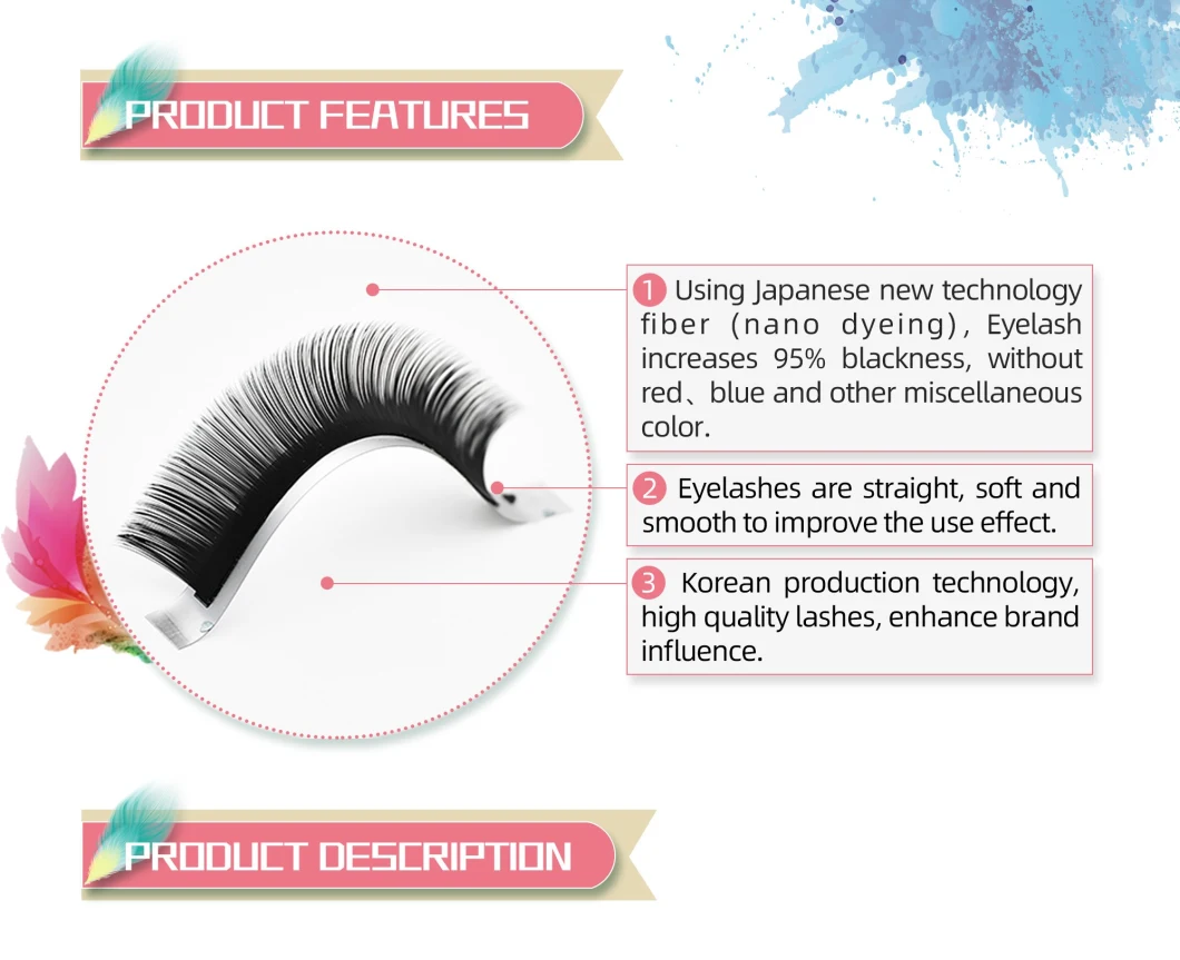 0.05 0.07 Easy Fan Private Label Eyelash Extensions Wholesale Silk Eyelash Extension Custom Lashes Eyelash Extension