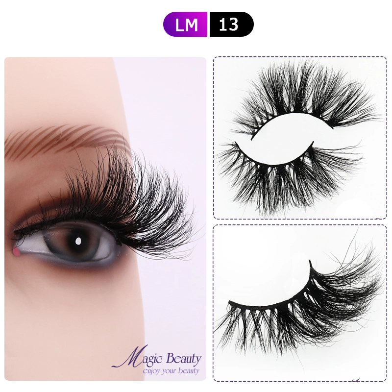 Top Quatity Factory Strip Lashes Handmade 25mm 5D Durable Wholesale Real Mink Lashes for Makeup