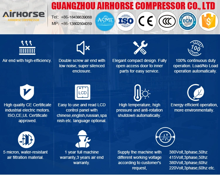 55kw Hot Sale Air Compressor Compressors Manufacturers Good Selling Stationary Air Screw Compressor Manufacturer