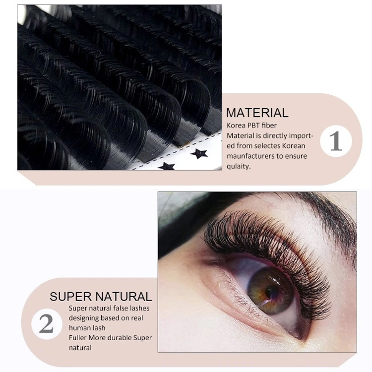 Private Label Mink Eyelashes Extensions Professional Silk Lashes Tray Individual Russian Volume Eyelash Extension