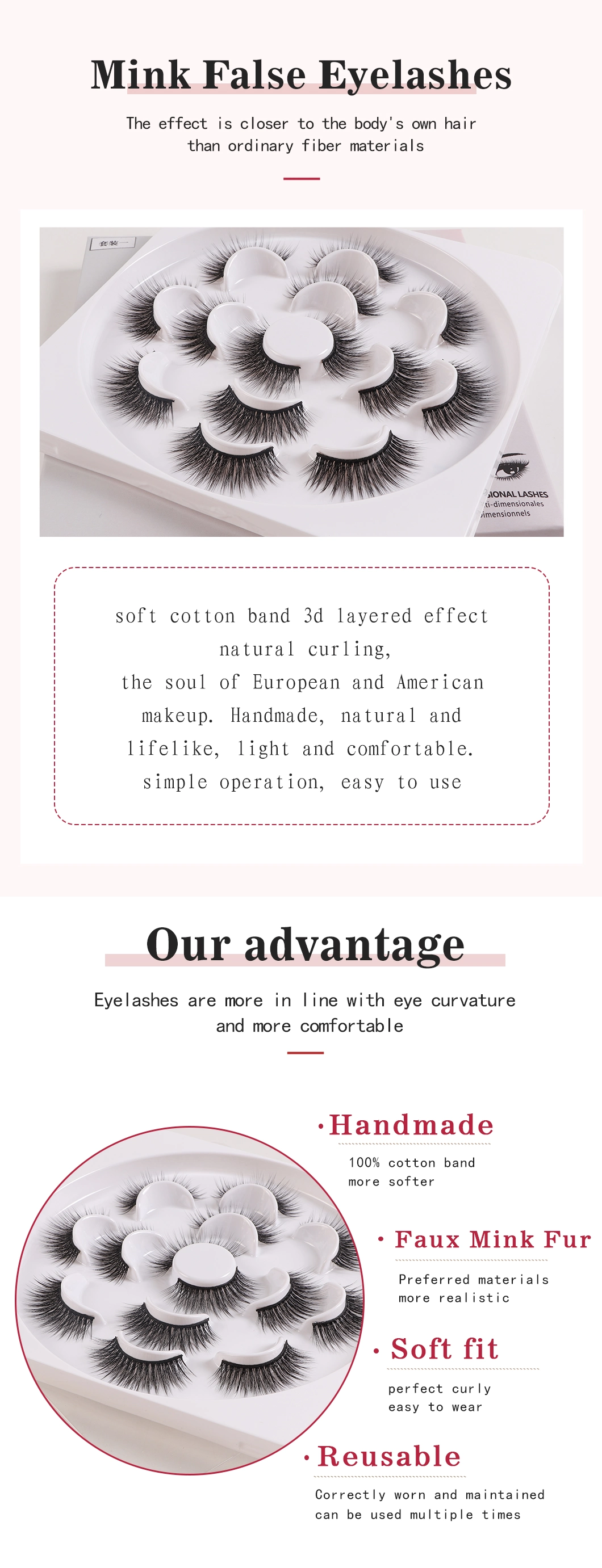 3D Faux Mink Eyelashes Extension Wholesale Free Sample Silk False Eyelashes Vendor