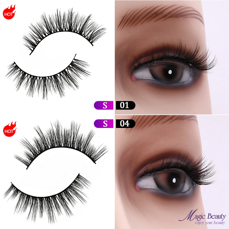 Wholesale Fluffy Natural Eyelashes S01 S02 Silk Eyelash Synthetic Lashes for Cosmetics Lover