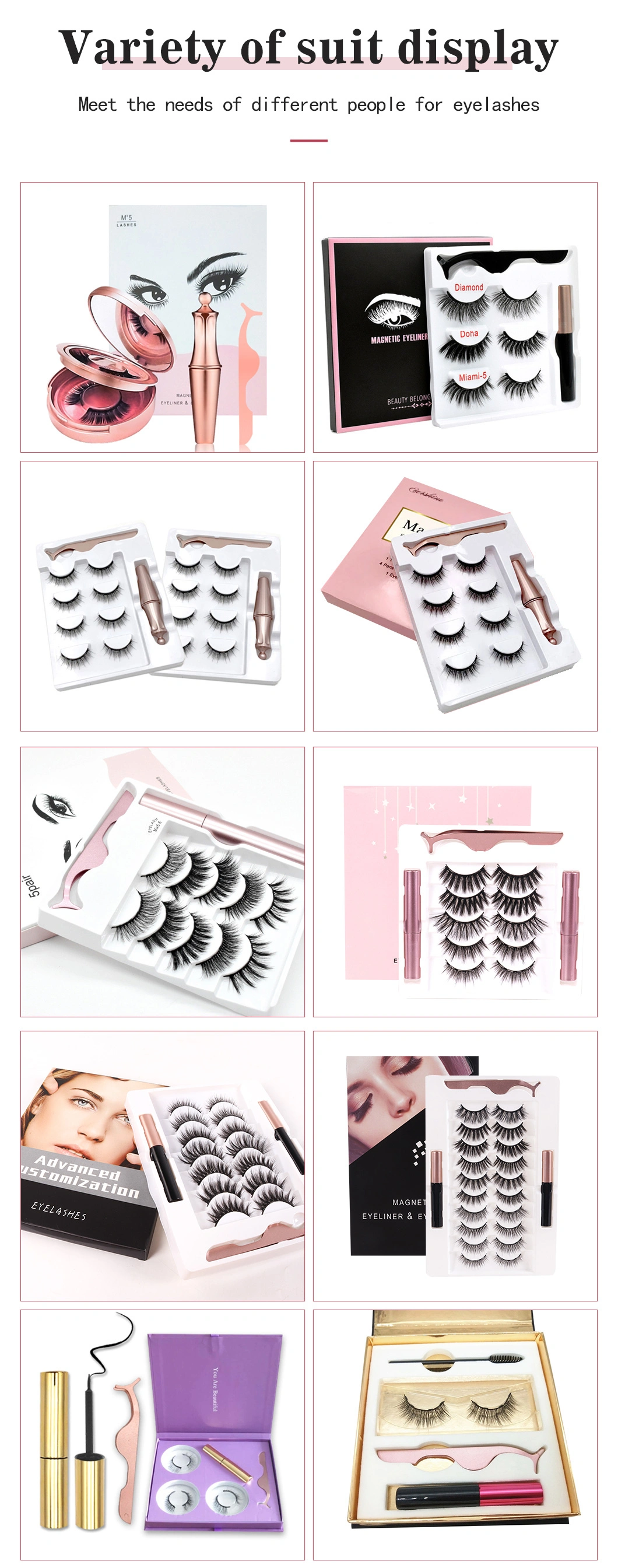 5 Magnets Eyelashes Natural Look False Eyelashes Magnetic Lashes Magnetic Liquid Eyeliner Magnetic False Eyelashes