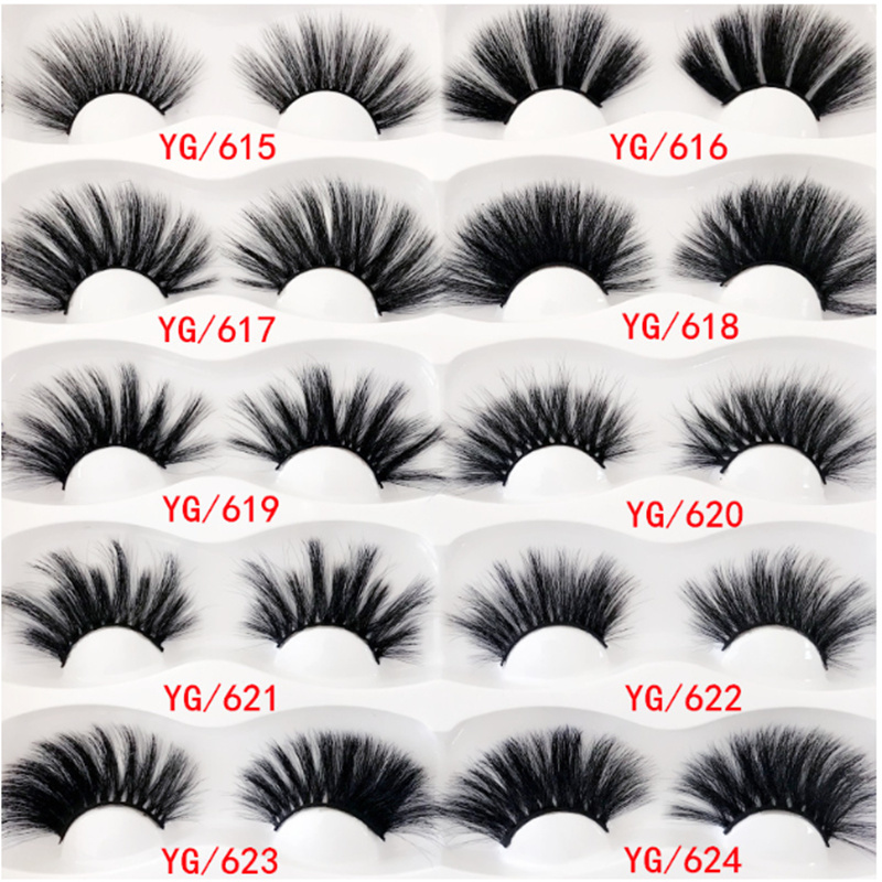 Luxury Reusable 25mm Lashes Long Natural Wispy 3D Mink 25mm Eyelashes for Makeup