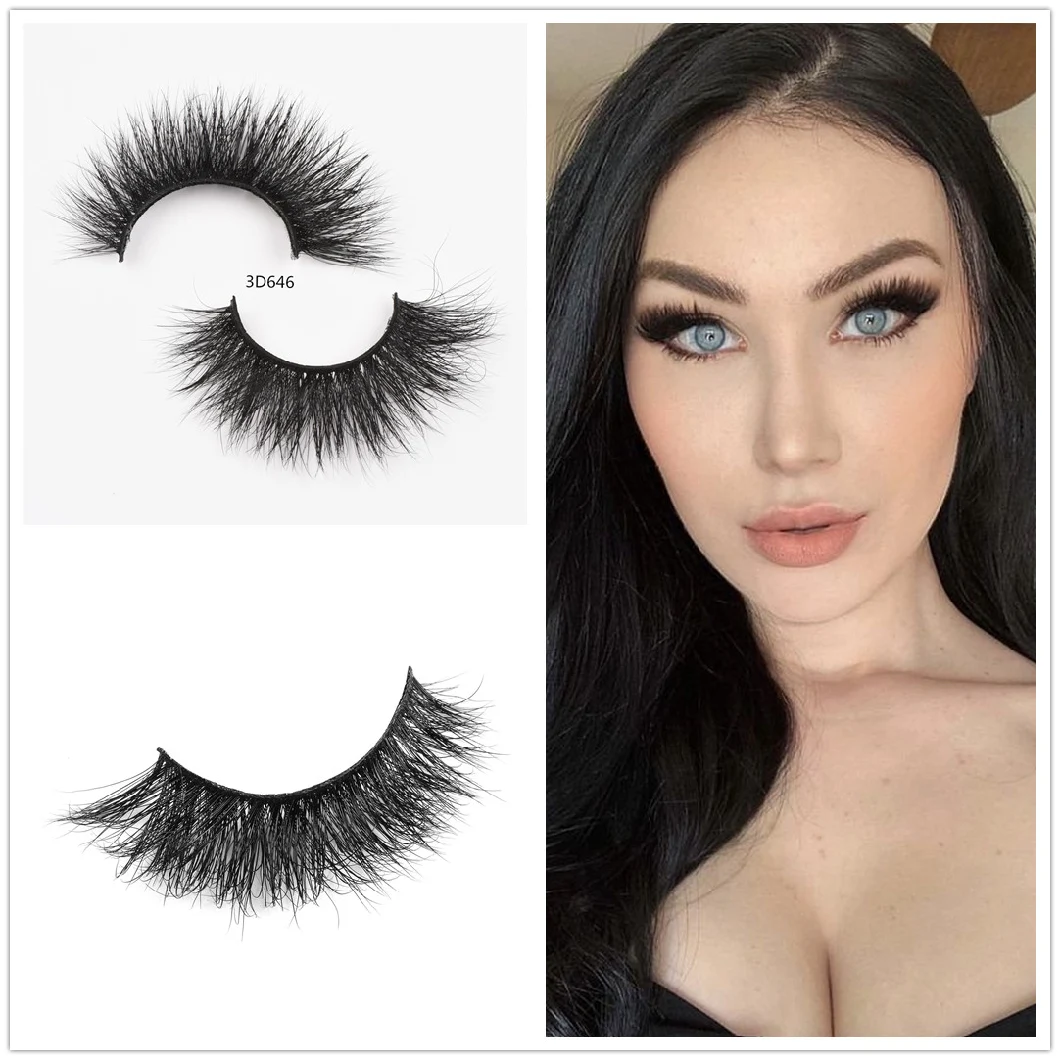 3D Fluffy Mink Eyelashes Cat Eye Style Lash with Private Logo Packaging