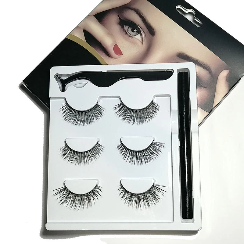 5 Eyelashes Natural Look False Eyelashes Magnetic Lashes Magnetic Liquid Eyeliner Magnetic False Eyelashes Tweezer Set