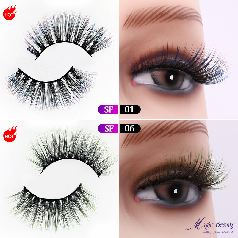 Factory Price 3D Eyelash Handmade Black False Eyelashes Color Faux Mink Eye Lashes with Private Label