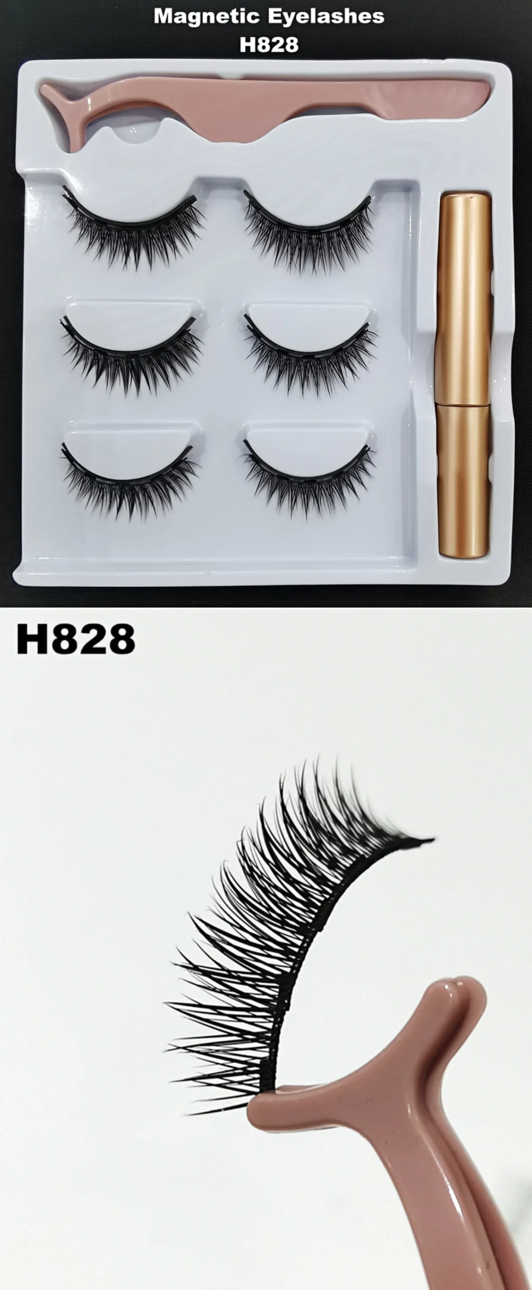 Newest Magnetic Eyelashes with 3 Pairs Magnetic Eyelashes and Magnetic Eyeliner in a Gift Box