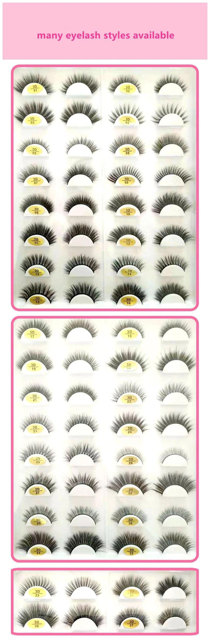 Best Selling 3D 5D Faux Mink Eyelashes Vendors Lash Extension Adhesive Eyeliner Lashes Luxury Mink Eyelashes