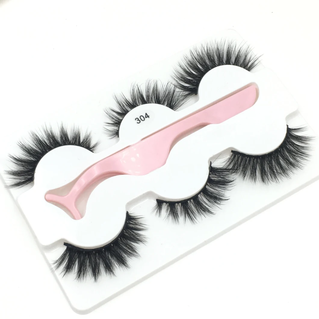 Lash Box with 25mm Eyelashes Multi-Layered Real 5D Mink Eyelashes Mink Eyelashes with Lash Tweezers