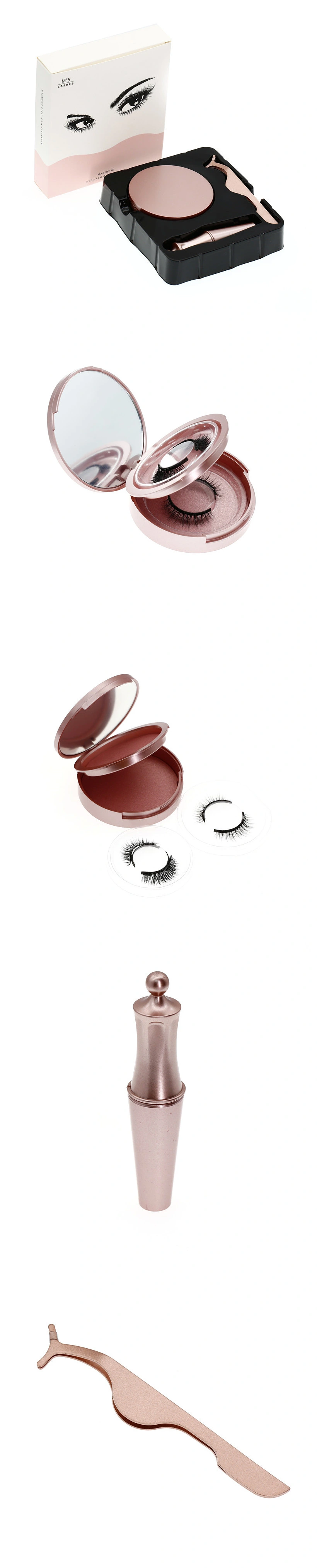Wholesale Magnetic Eyelashes Extensions Private Label 5 Magnet Mink Magnetic Eyelashes with Eyeliner Eyelashes