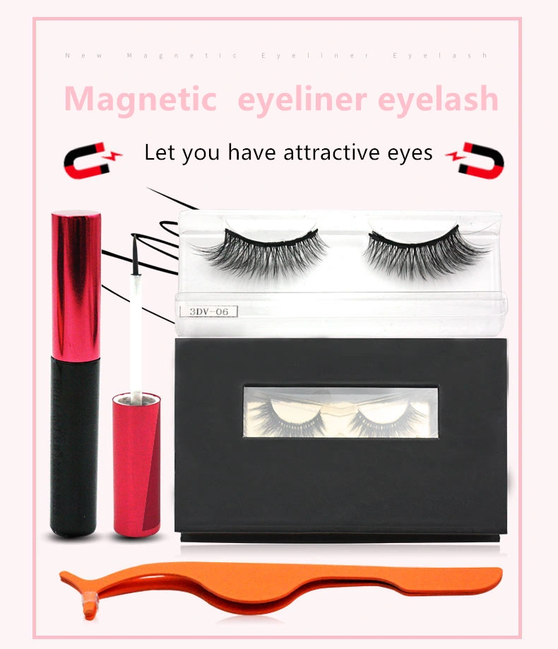 Newest Luxury Customized Magnetic Eyeliner Eyelash Fluffy Silk Strip Eyelash Extension Faux Mink Fur Eyelash