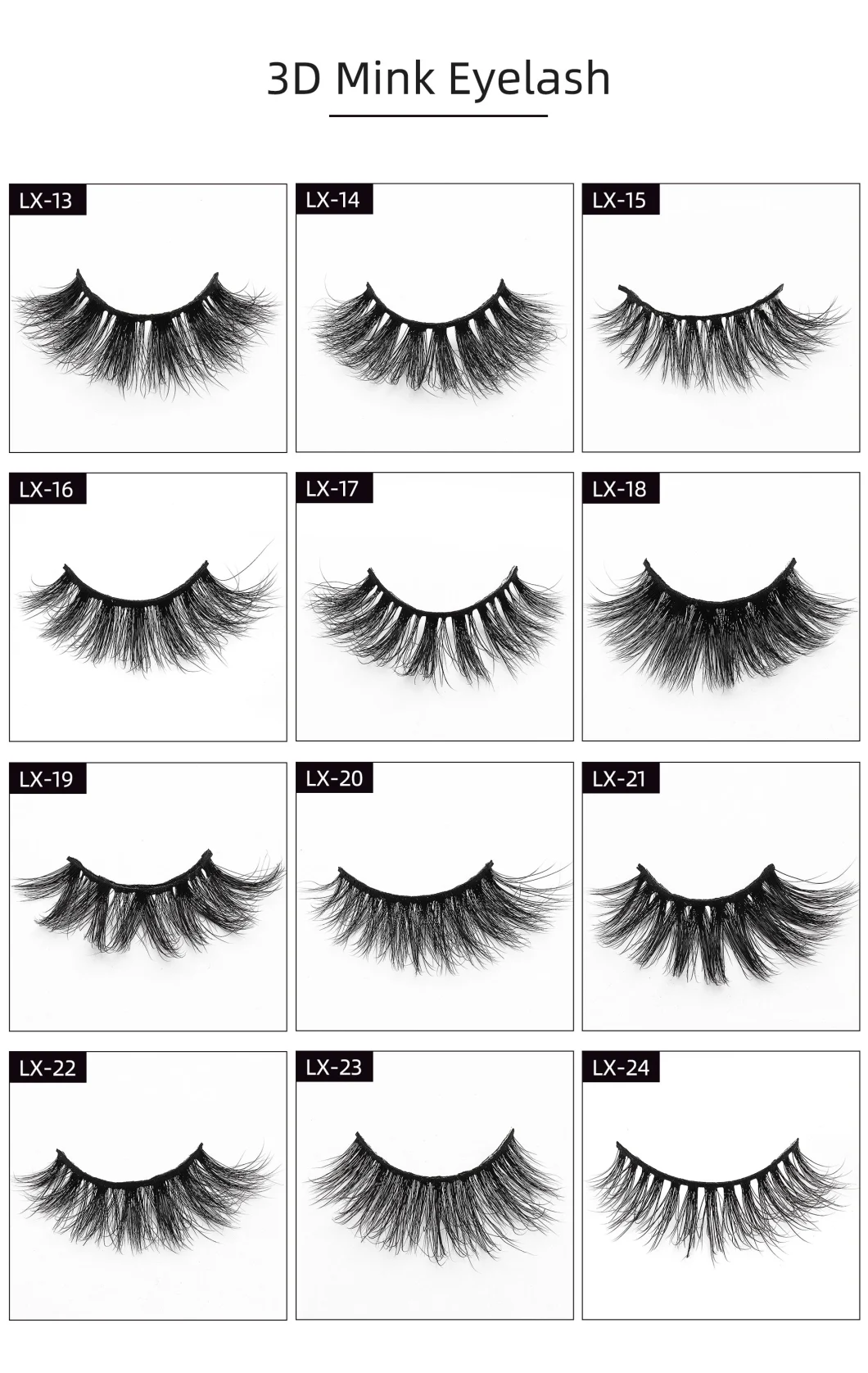 Top Quality New Style Private Label Eyelashes Cruelty Free 25mm 3D Mink Eyelashes