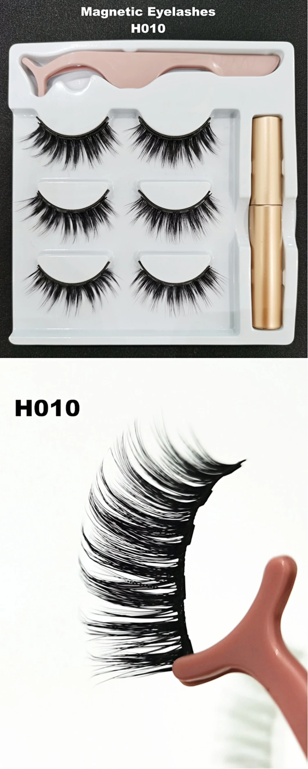 Newest Magnetic Eyelashes with 3 Pairs Magnetic Eyelashes and Magnetic Eyeliner in a Gift Box