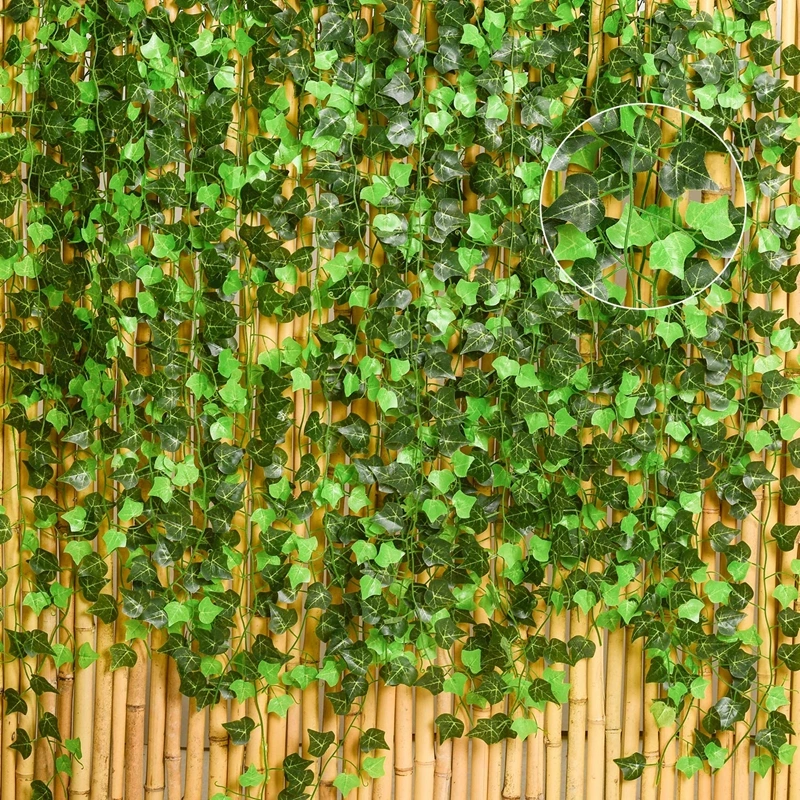 14 Pack 98FT Artificial IVY Garland, Vines Garland Fake IVY Vine IVY Garland Fake Plants Hanging Vine Plant for Wedding Party Garden Wall Decoration