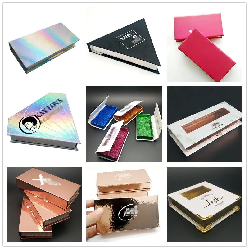 Own Brand Luxury Marble Magnetic Lash Box Plain Eyelash Box Packaging with Rose Gold Glitter Paper