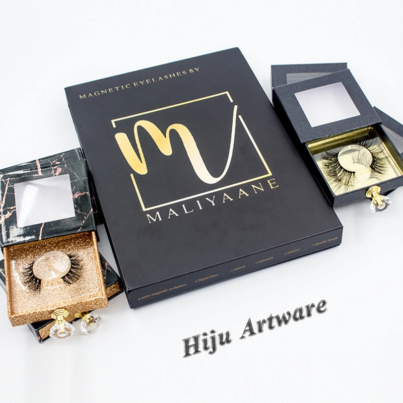 Hiju Wholesale 2019 Fashion 3D Mink Lashes Extension 25mm False Eyelashes with Customized Box