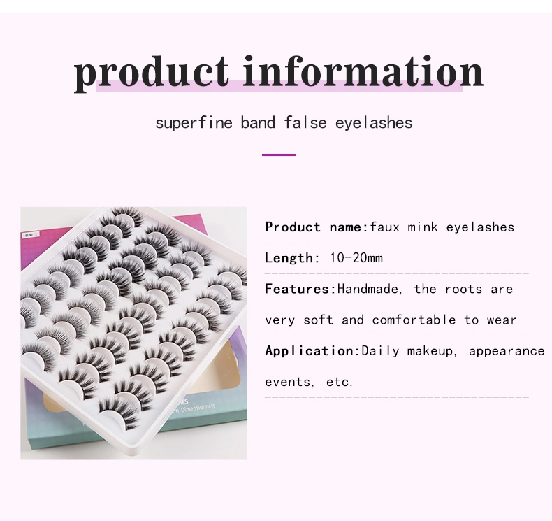 Wholesale Private Label 3D Silk False Eyelashes Extension Custom Lashbox Packaging Faux Mink Eyelashes